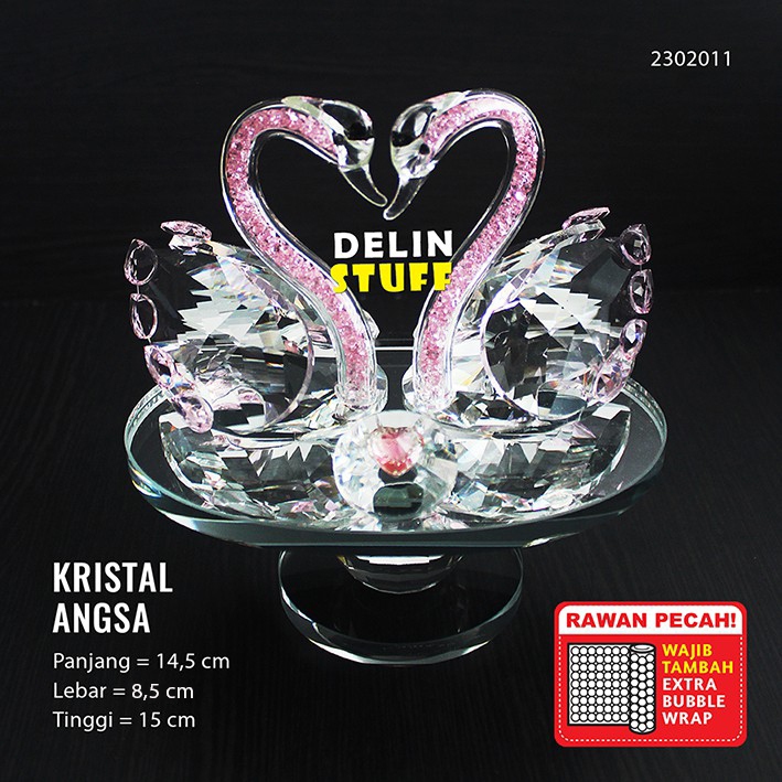 Pajangan Kristal Angsa PREMIUM / Angsa Kristal Hadiah Pernikahan / Kado Ulang Tahun 2302011