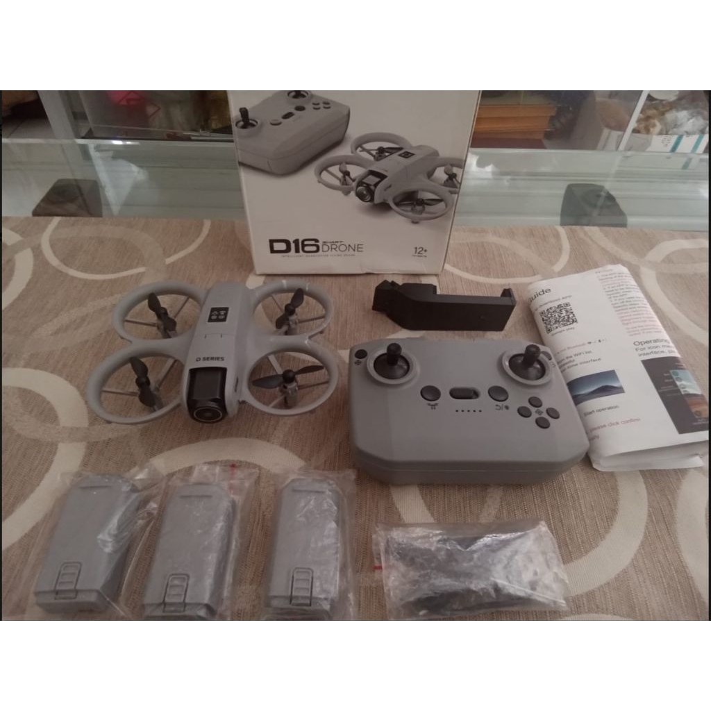 Drone d16 mini drone, second, paket lengkap 3 baterai