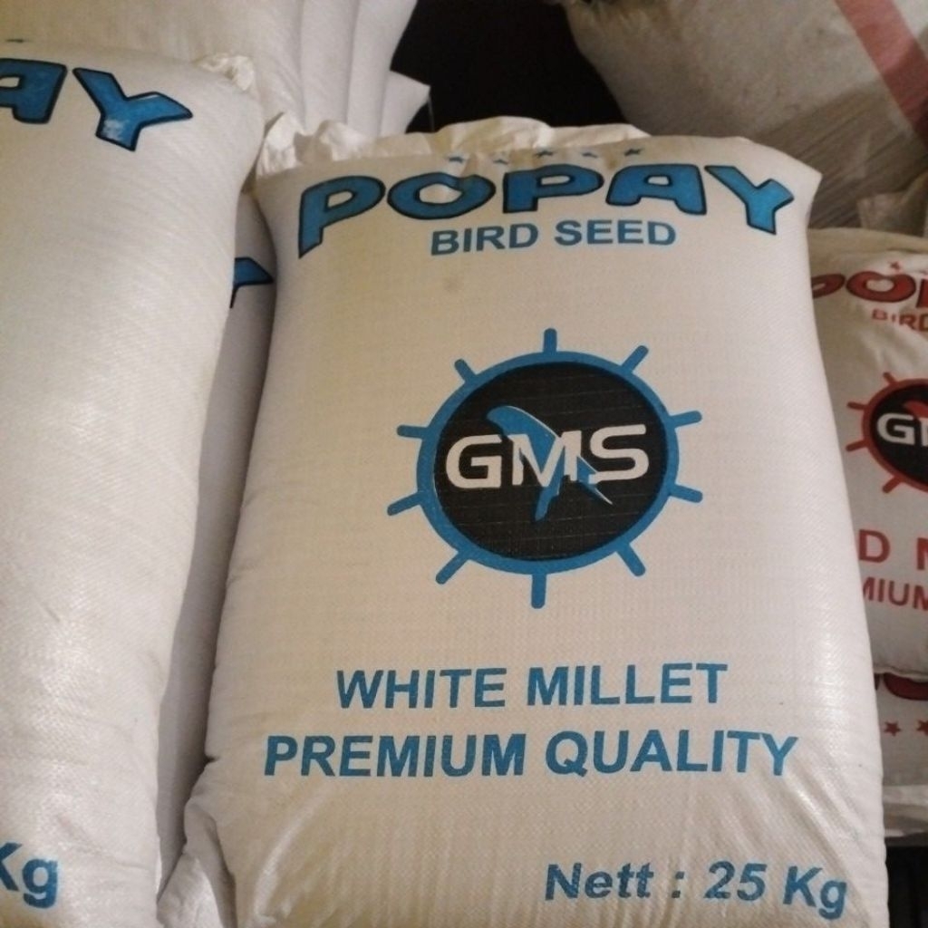 Milet Putih 25Kg Pakan Burung Packing Dobel Karung