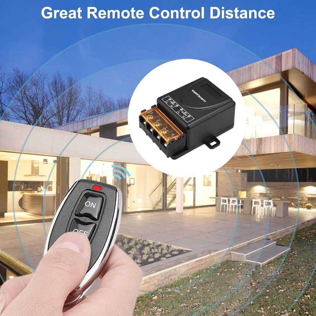 Saklar Wireless Remote Control Relay Switch 220V Universal RF 433MHz Modul Remote + Receiver untuk L