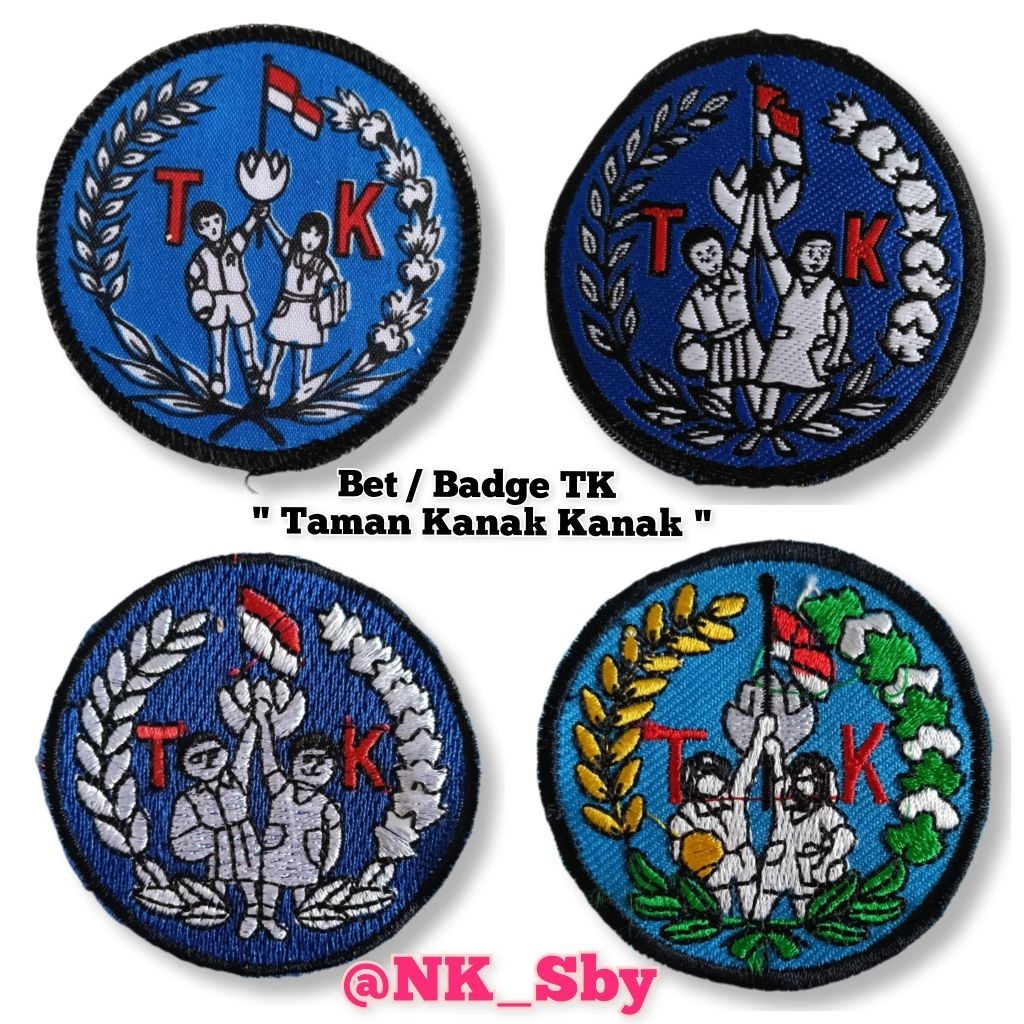 Bet / Badge BORDIR TK ( Taman Kanak Kanak ) | Bet Seragam Sekolah Anak TK Taman Kanak Kanak