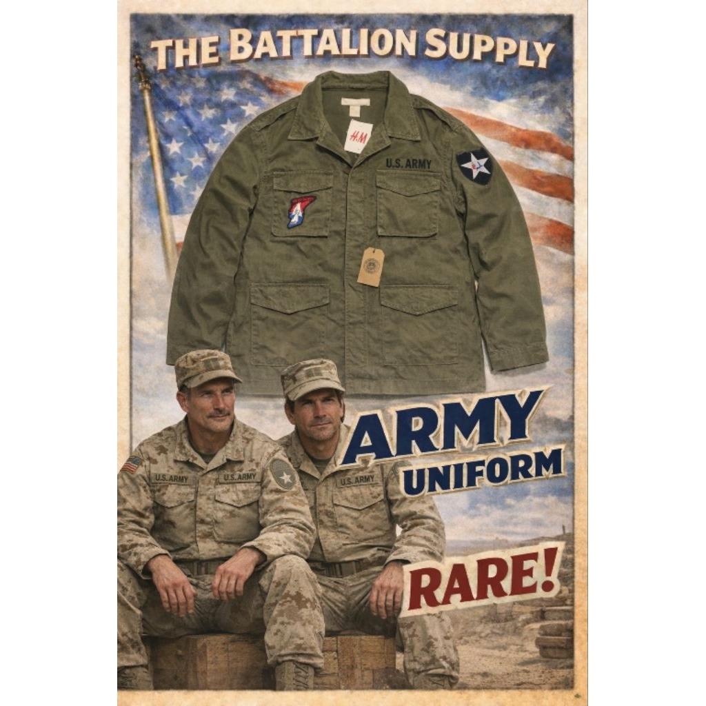military shirt us army by Hn M custom full patch infantry imjin john lennon