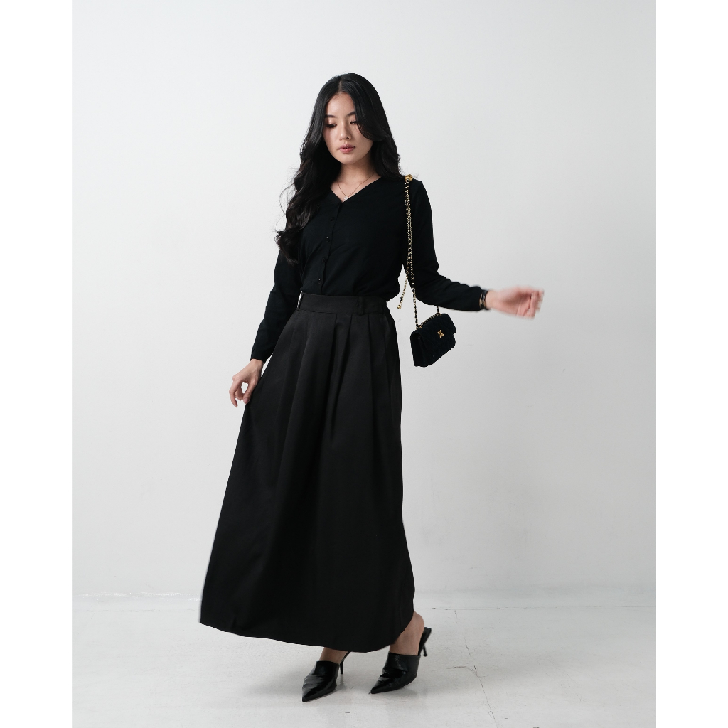 rok pinkdose rok panjang katun polos premium model A ori Pinkdose