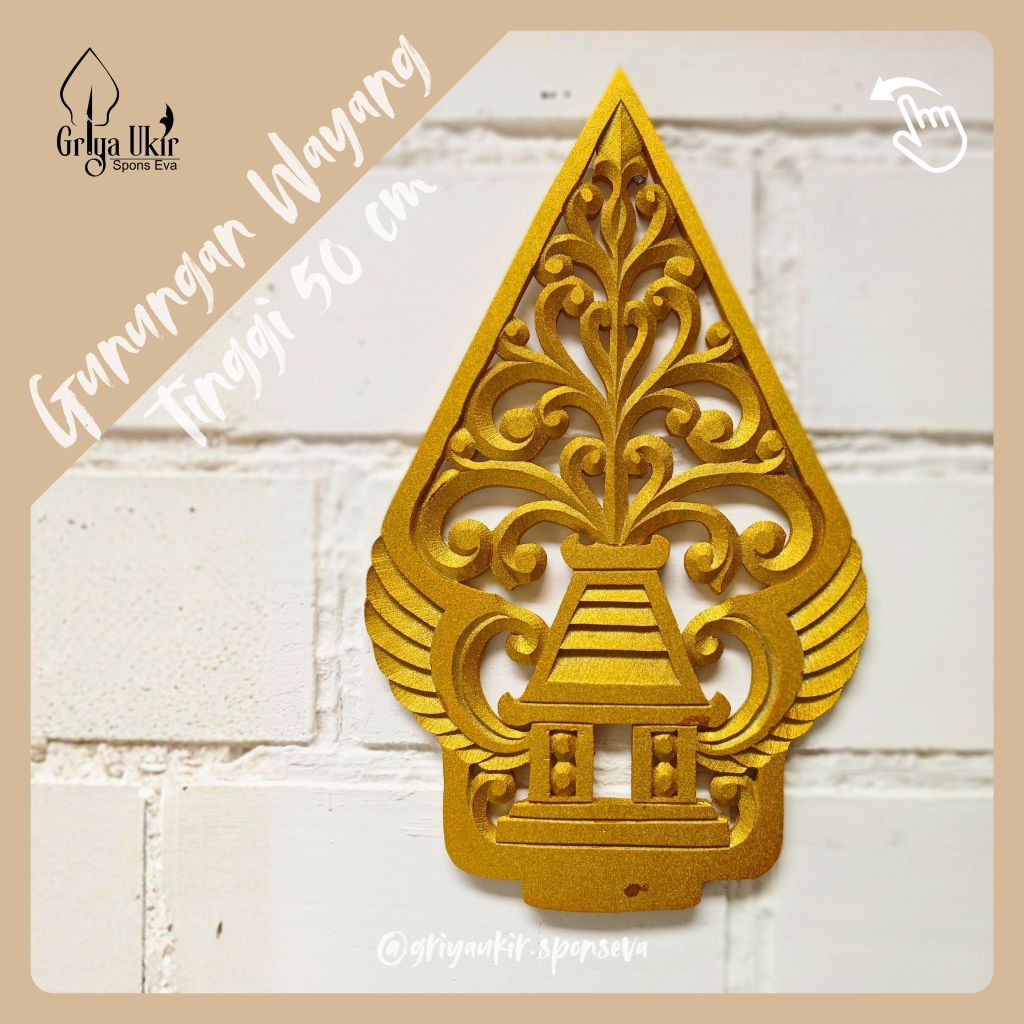 Gunungan wayang Tinggi 50cm / hiasan dinding wayang/gunungan pentas seni 50 cm