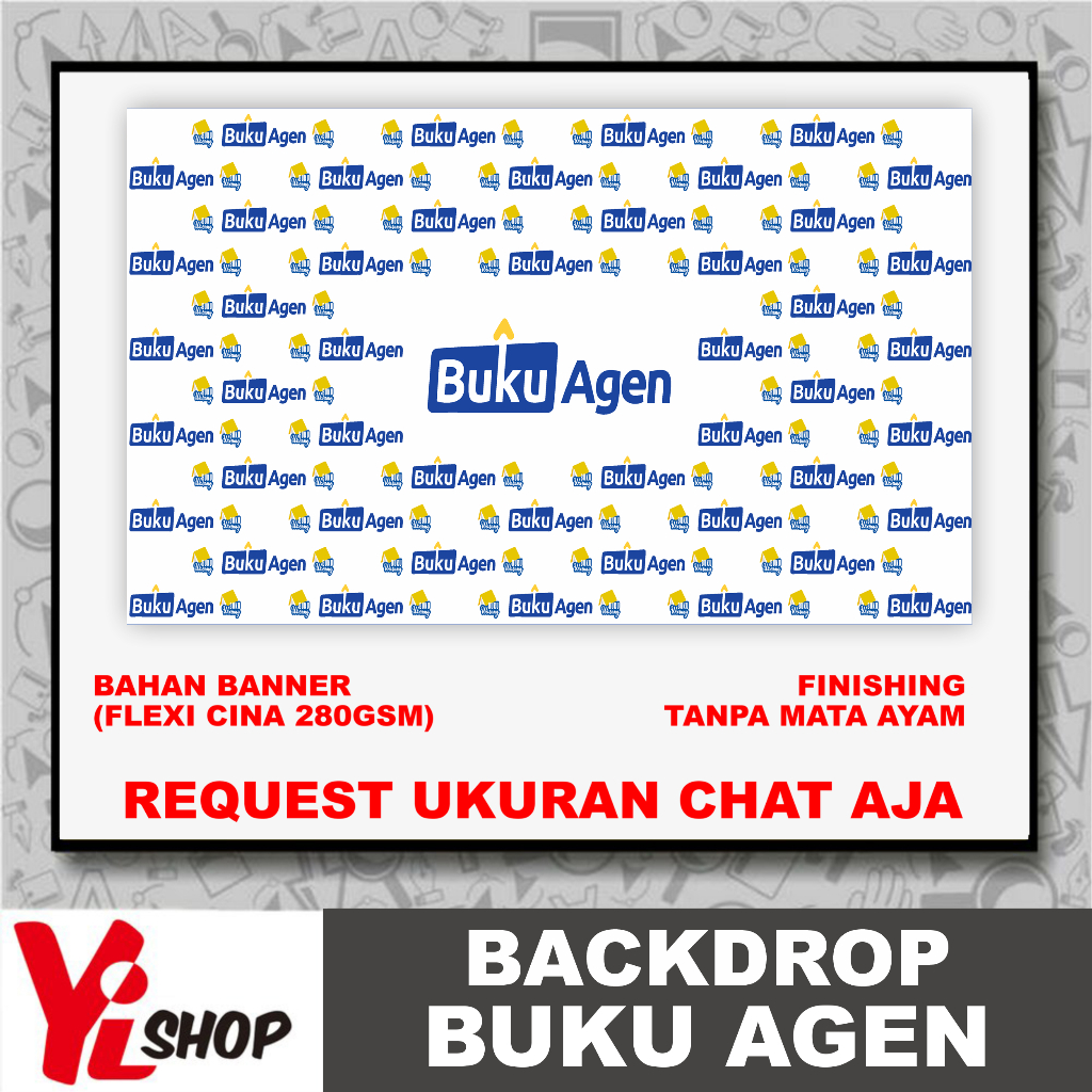BACKDROP WALL AGEN MINI ATM BUKU AGEN BUKU WARUNG BAHAN BANNER BUKAN STIKER