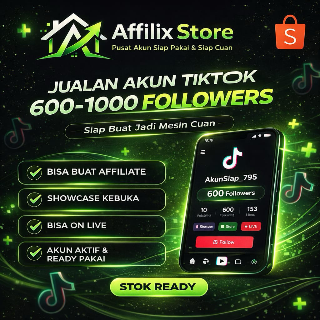 akun tiktok 600-1000 follower | akun tiktok affiliate live
