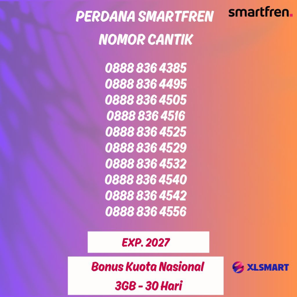 Perdana Smartfren Nomor Cantik 11 Digit [ Nasional]