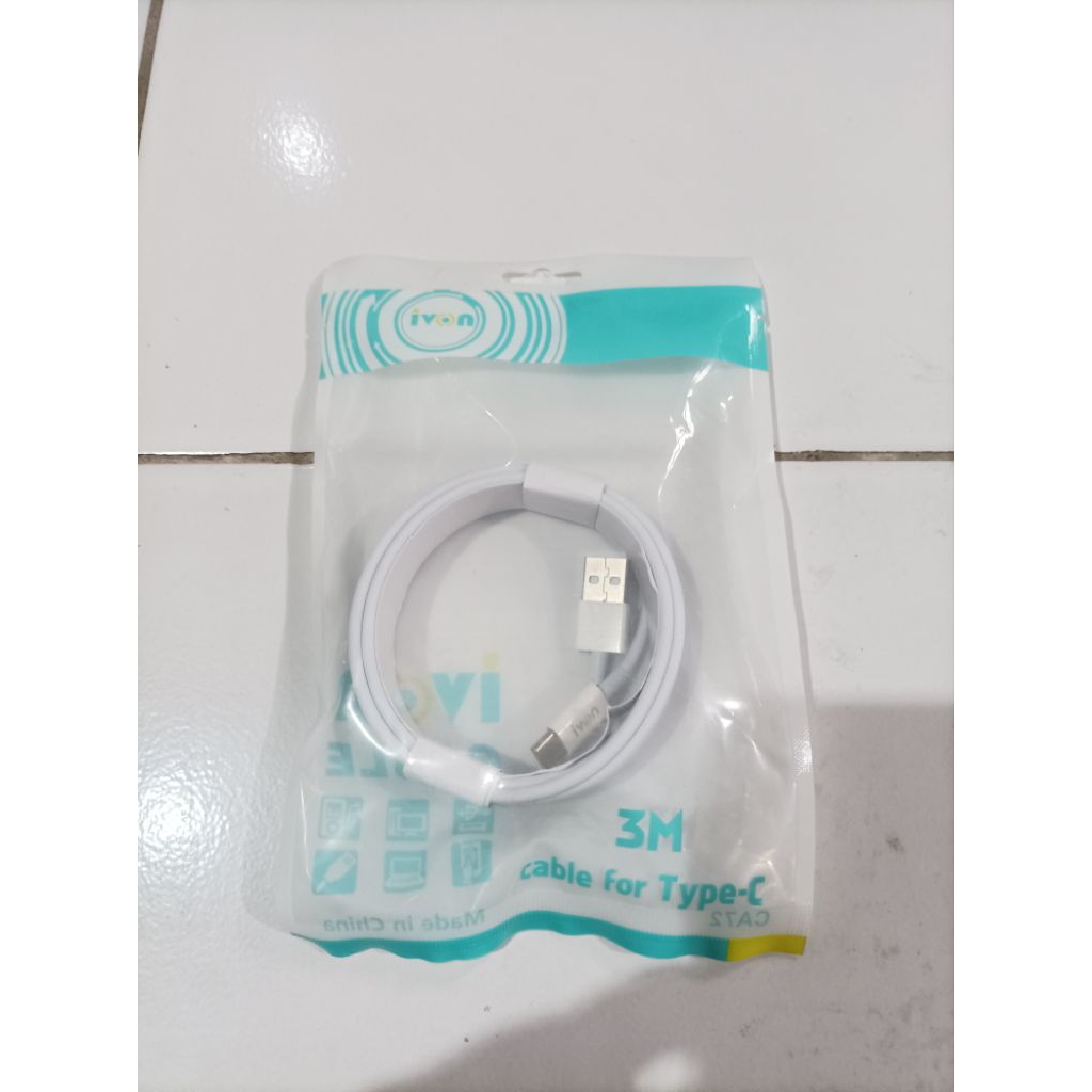 Jual Kabel Charger Hp USB to Type C IVON masih Sangat Baru