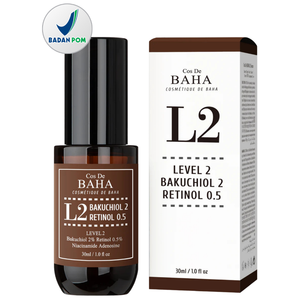 Cos De BAHA (L2) 30ml - Retinol 0.5%, Bakuchiol 2% Serum with Retinol