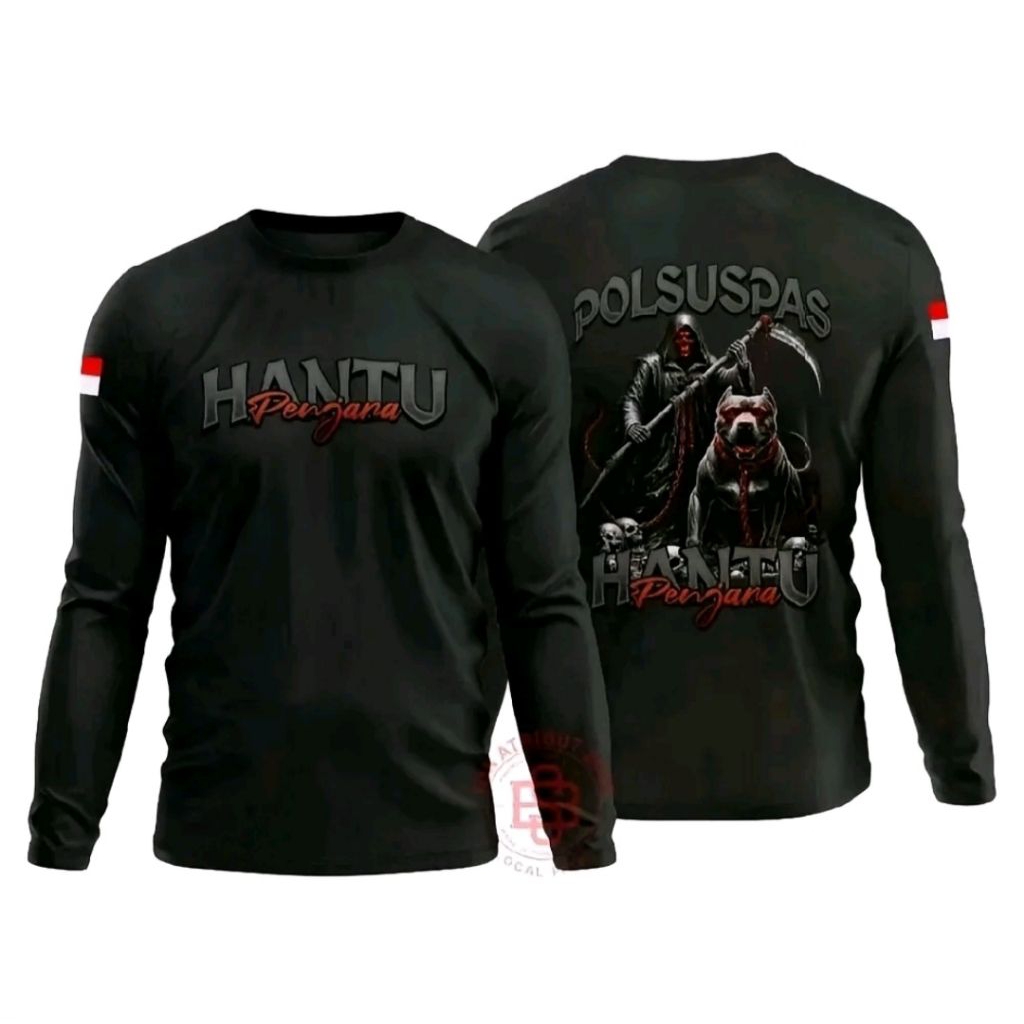 KAOS LENGAN PANJANG POLSUSPAS HANTU PENJARA MOTIF ABU