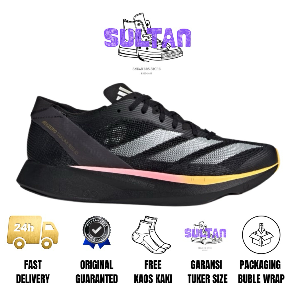 Sepatu Running Adizero Adios Pro 3 Black Spark Original