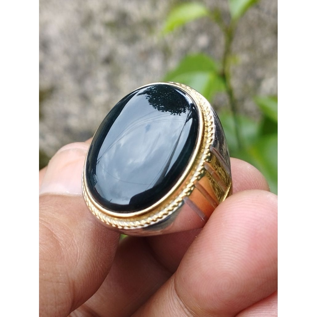 cincin bacok bacan Doko majiko totol coklat keristal body glas natural