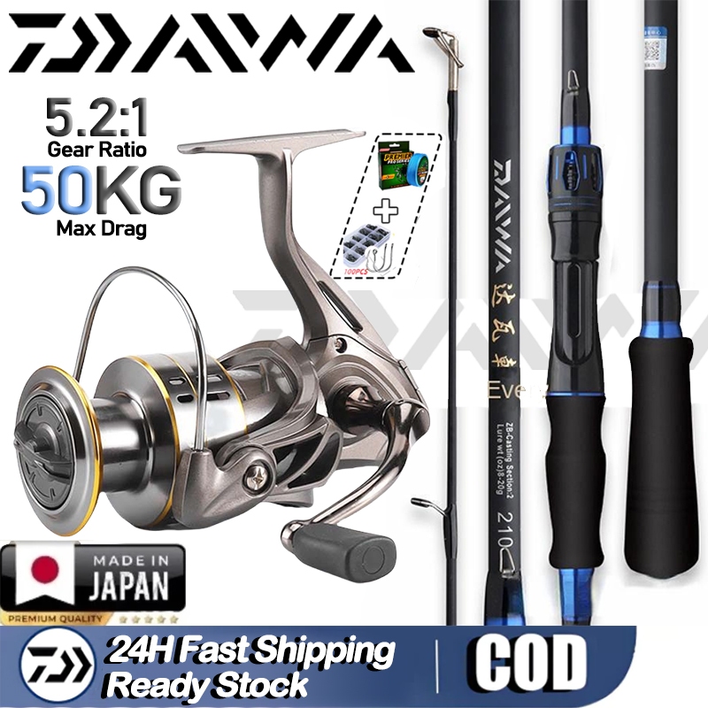 DAIWA Set Pancing 1.65m/2.1m Joran Pancing 1000-7000 Reel Pancing 150M Senar Pancing Umpan Combo pan