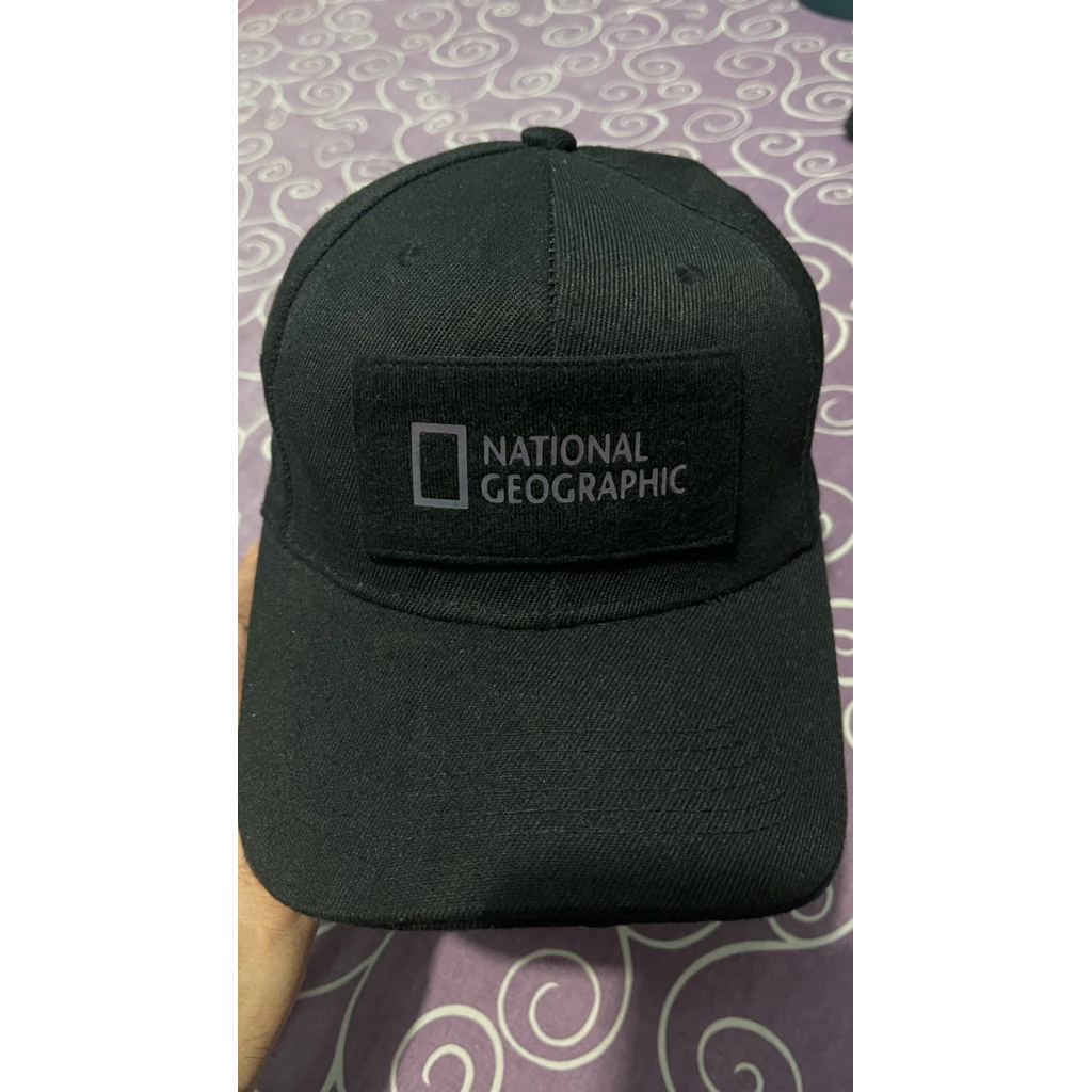 topi national geographic premium hitam pekat