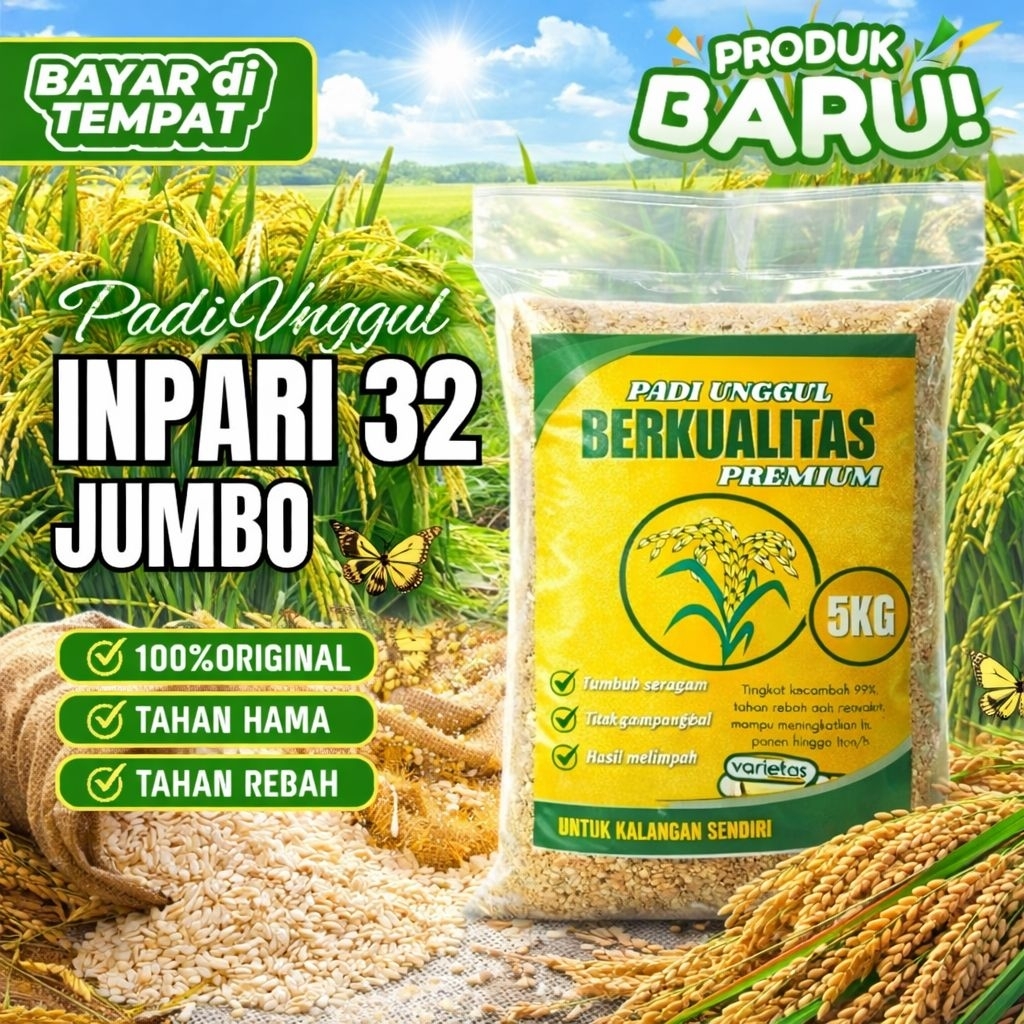 Benih padi unggul INPARI 32 JUMBO original 5kg