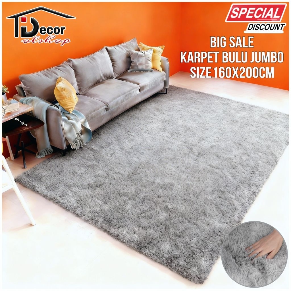 Karpet bulu ukuran besar 200x160CM