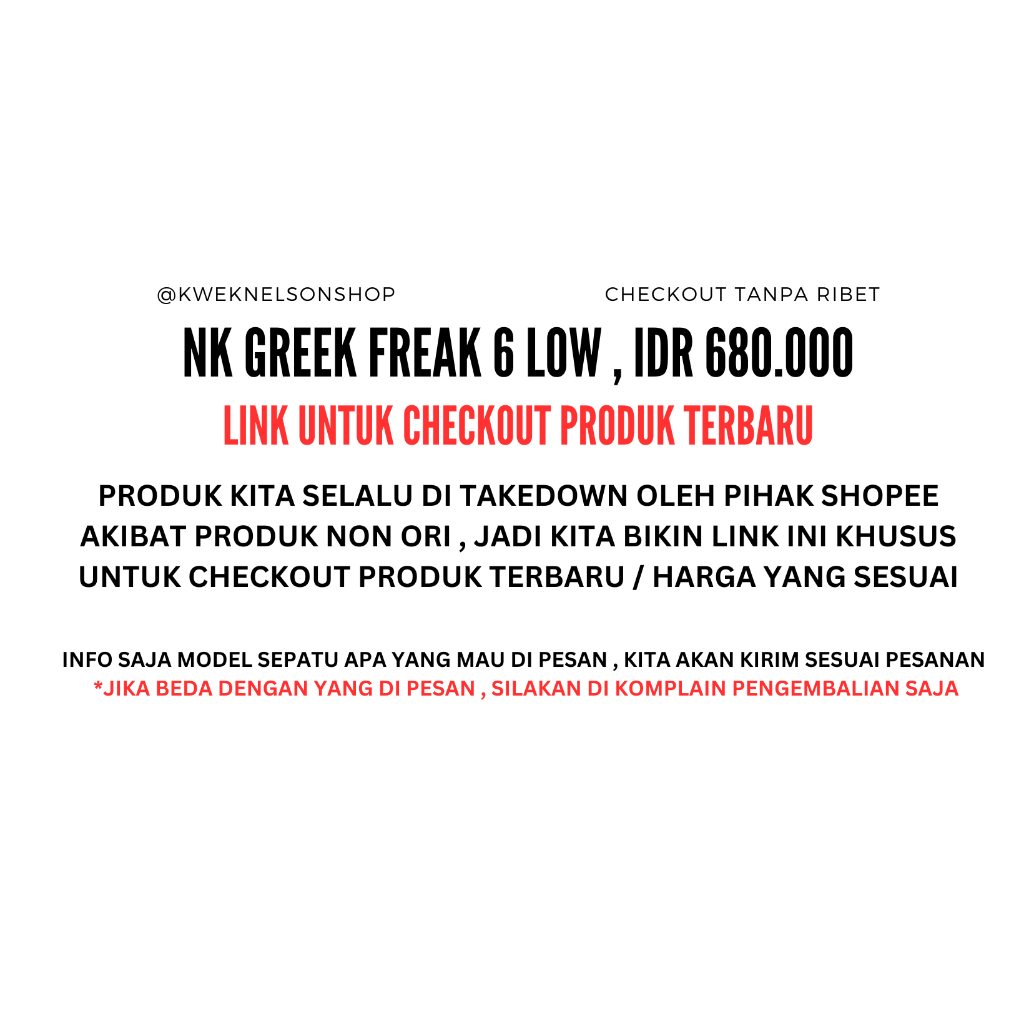 NK GREEK FREAK 6 LOW SEPATU BASKET PREMIUM ORIGINAL KOLEKSI
