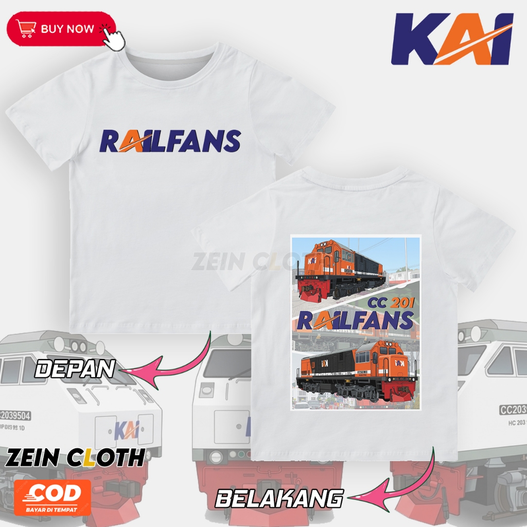 Kaos Lokomotif KAI CC 201 / Baju Anak KAI Lokomotif CC 201