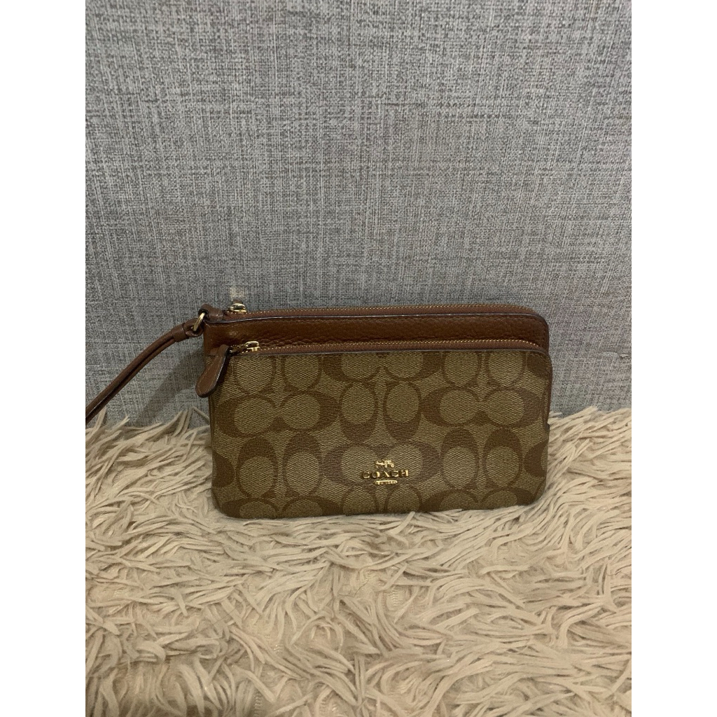 coach wristlet double zip dompet pl
