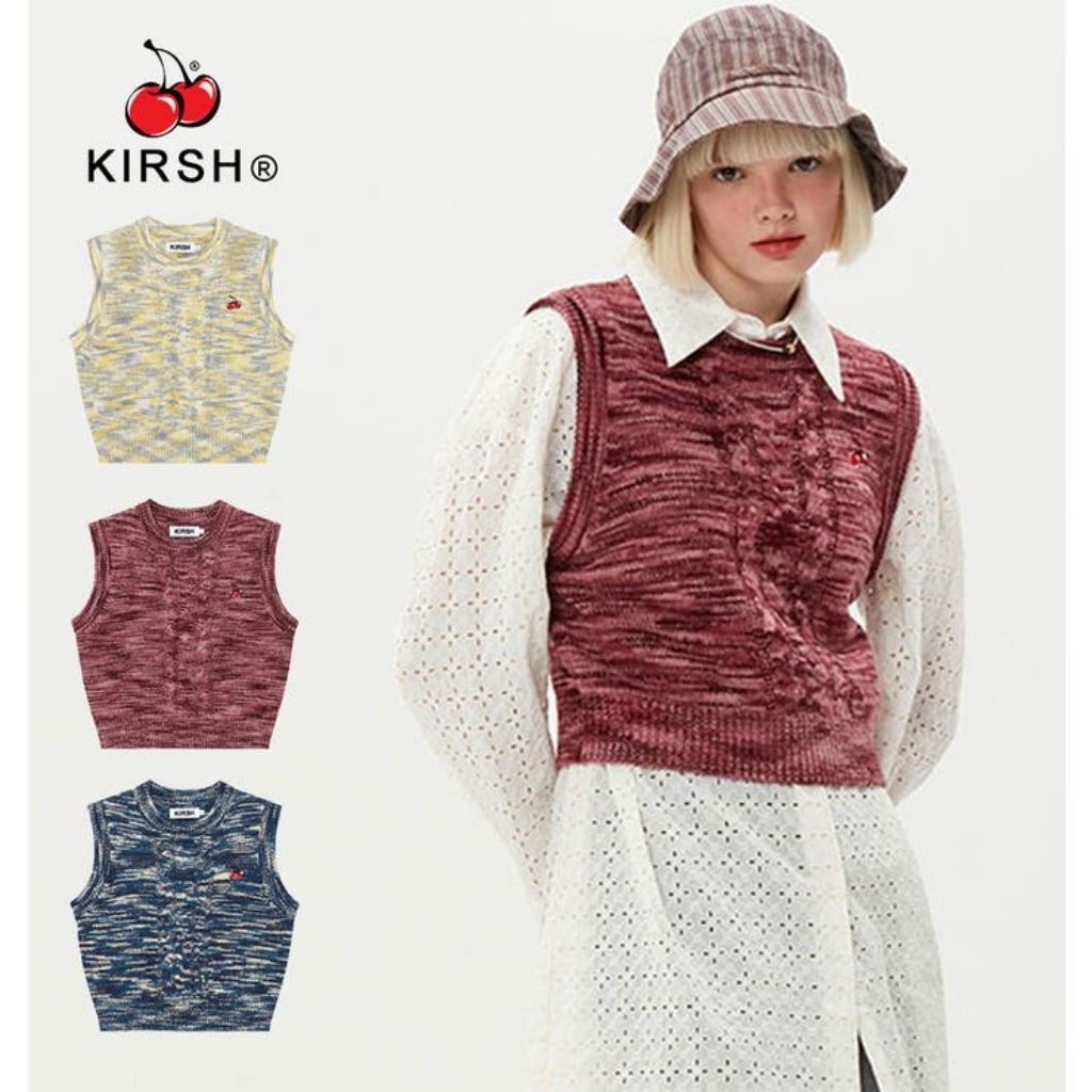 Vest mauve cherry  korean style kirsh