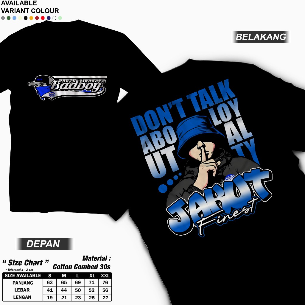 KAOS FANS SEPAKBOLA SUPORTER PERSITARA JAKARTA - Jakarta Utara Bad Boys Holigans TSHIRT CLUB BOLA IN