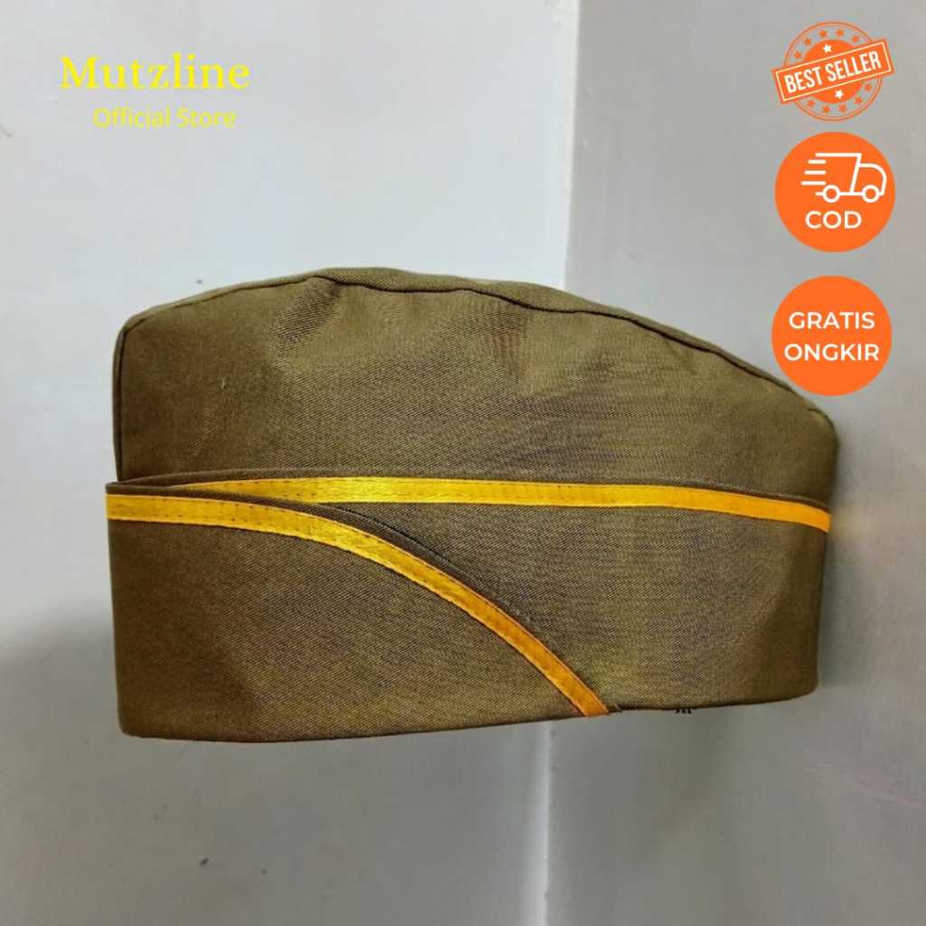 TOPI MUTZ PNS PRIA DAN WANITA Topi PNS ASN Lis Kuning, Putih, CoklatTopi Taruna Semua golongan