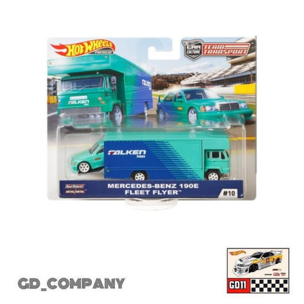 Hotwheels Team Transport Mercedes Benz 190E Falken - rare (Free protektor)