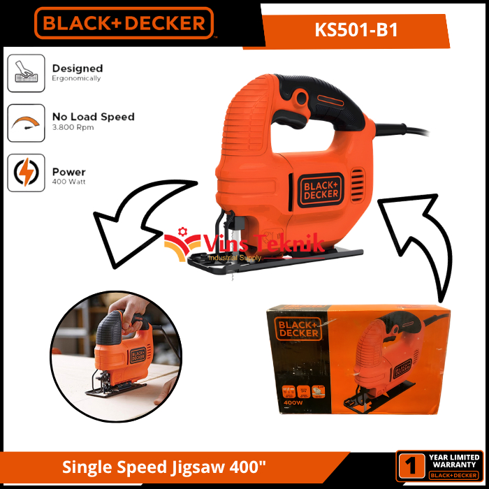 BLACK DECKER KS501 JIGSAW JIGSAW KS 501 400w MESIN GERGAJI LISTRIK