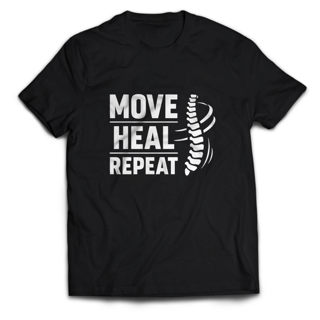 Kaos Pria Fisioterapi MOVE HEAL REPEAT Dewasa Baju Atasan Unisex PakeKaos
