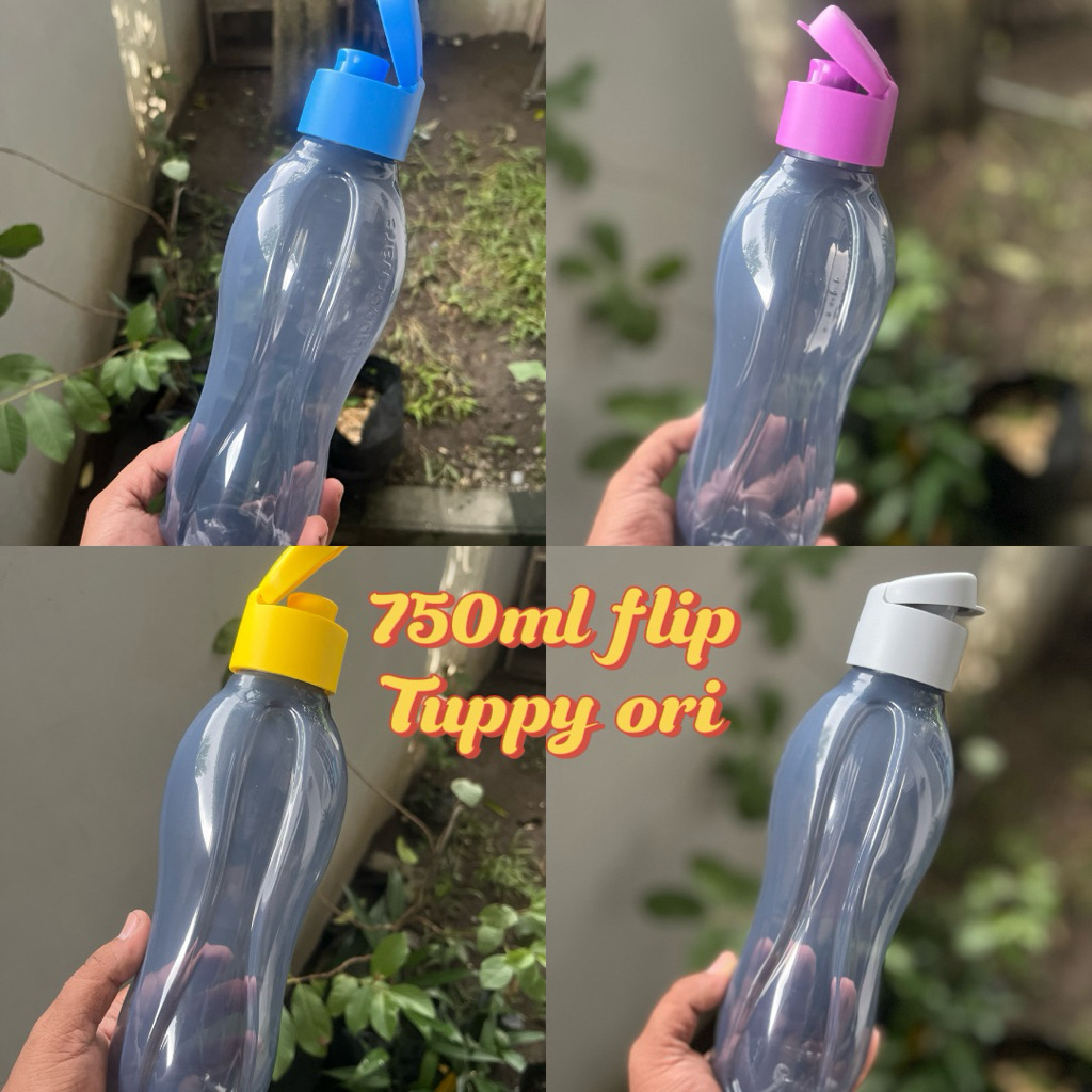BOTOL MINUM ECO 750ML TUTUP FLIP TUPPERWARE ORI