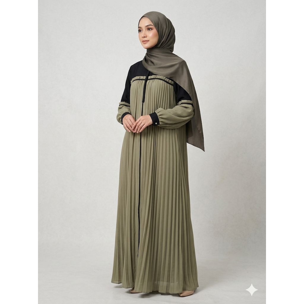 Gamis Ceruty Babydoll Premium Full Furing AVR Alvaro Collections | LD 110 PB 138 Dress Muslimah Eleg
