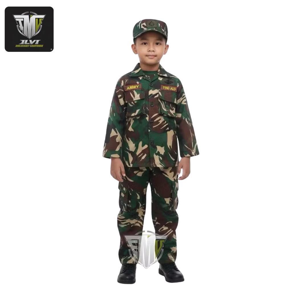 Baju TNI Cilik Setelan Anak Celana Army Anak Pakaian Profesi Anak TNI AD