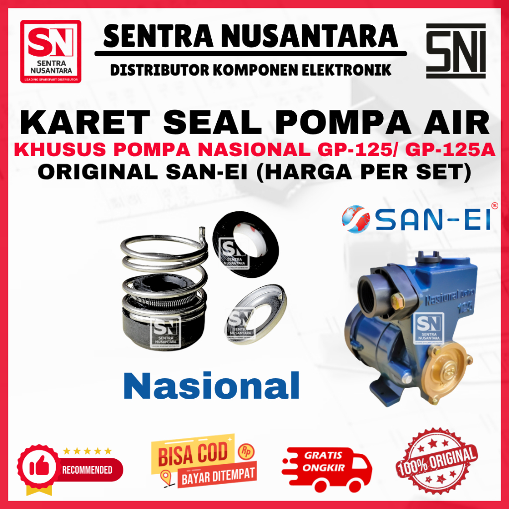MECHANICAL SEAL NATIONAL GP125A GP125 San-Ei - Seal | KARET SEAL POMPA AIR NATIONAL GP 125A GP 125 O