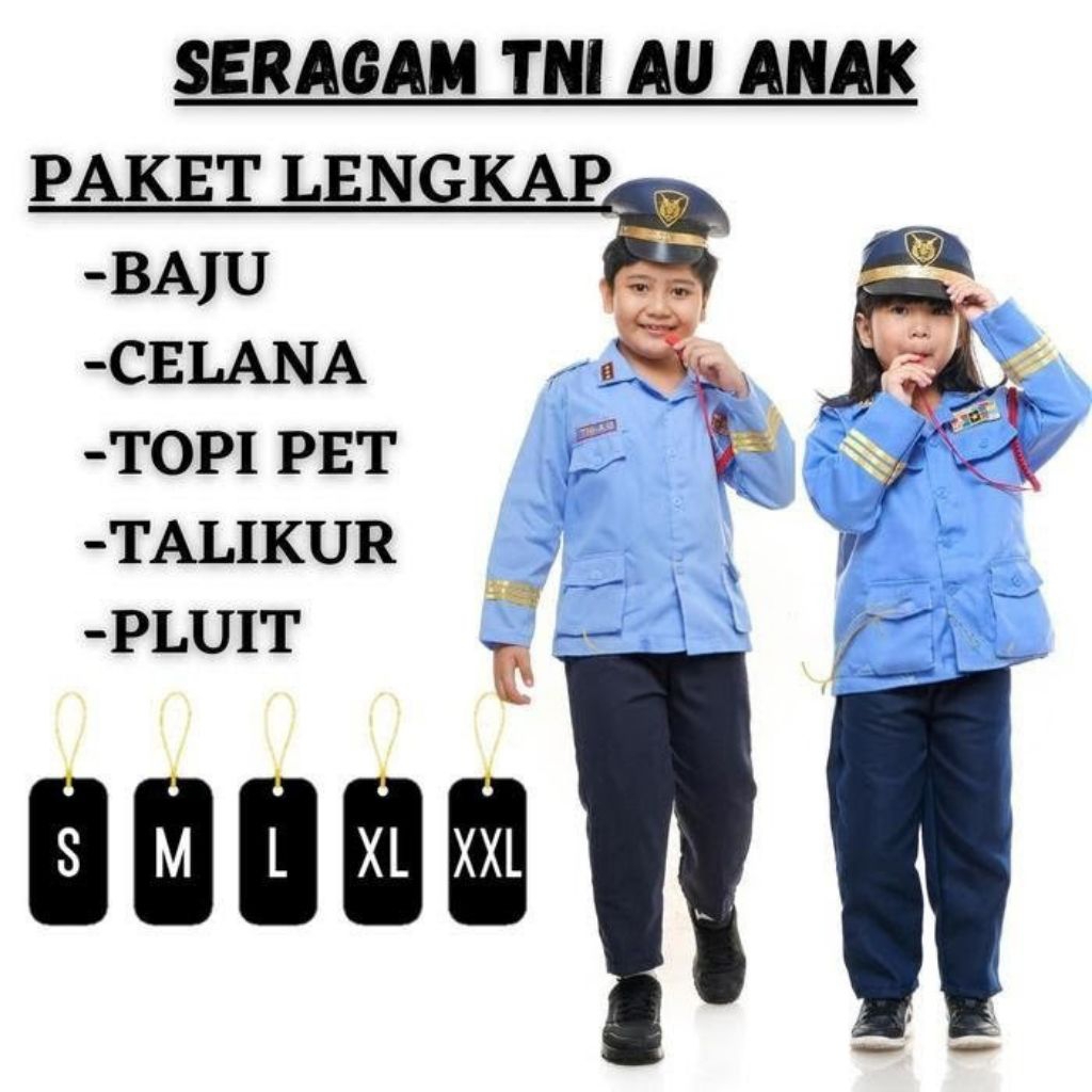 BAJU SERAGAM TNI AU ANAK TK PAUD / CUSTOM BAJU KARNAVAL