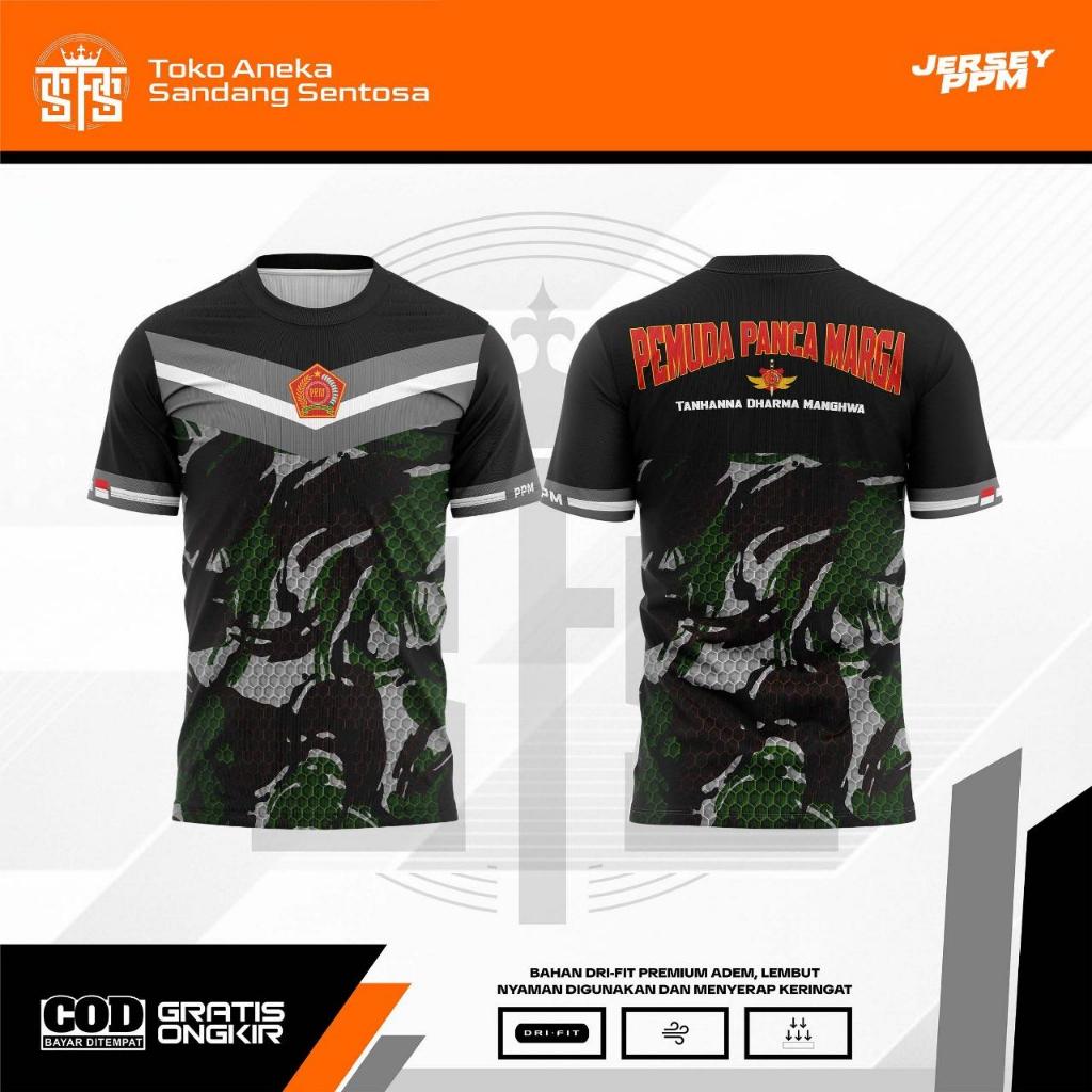 Jersey Oblong PPM (Pemuda Panca Marga) Lengan Pendek | Dri Fit Milano Premium | Kaos Olahraga Pria W