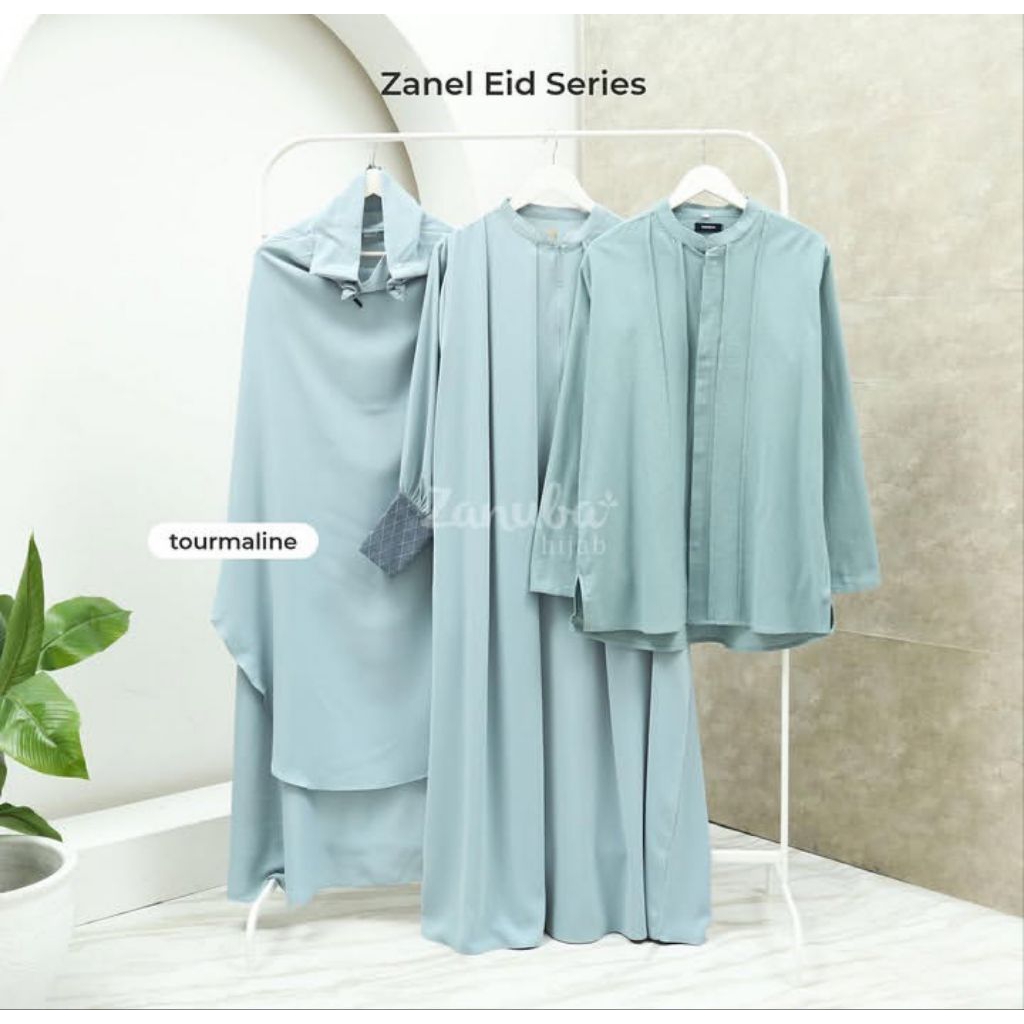 Kemko Elzanji & Gamis Set Zanuba Hijab Couple Raya Edition - Preloved