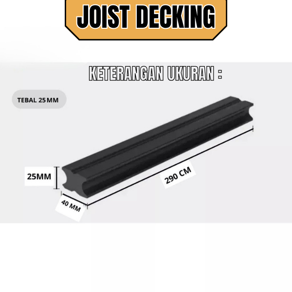 WPC Joist Decking Outdoor Rangka Balok Decking Anti Air Anti Rayap Tahan Cuaca