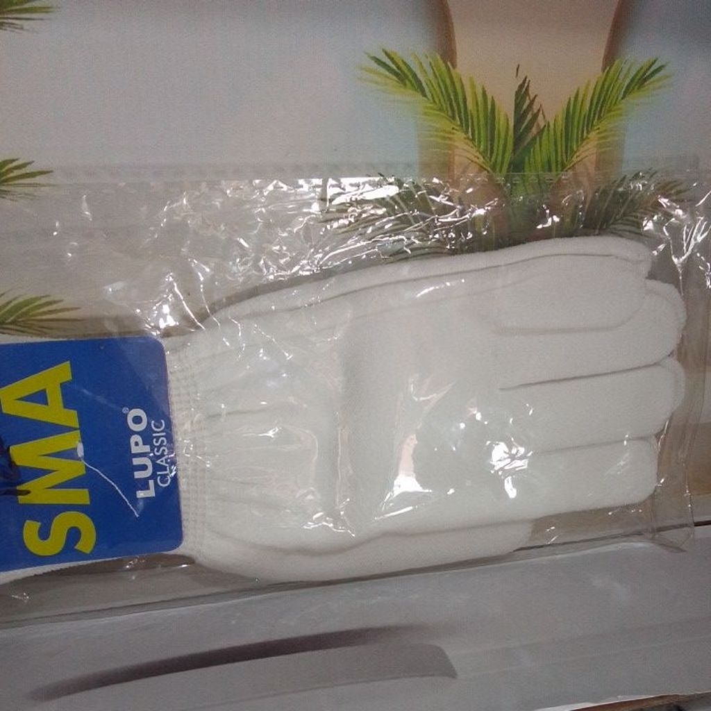 Sarung Tangan Paskibra Drum Band Putih Polos SMA Lupo Classic Tebal