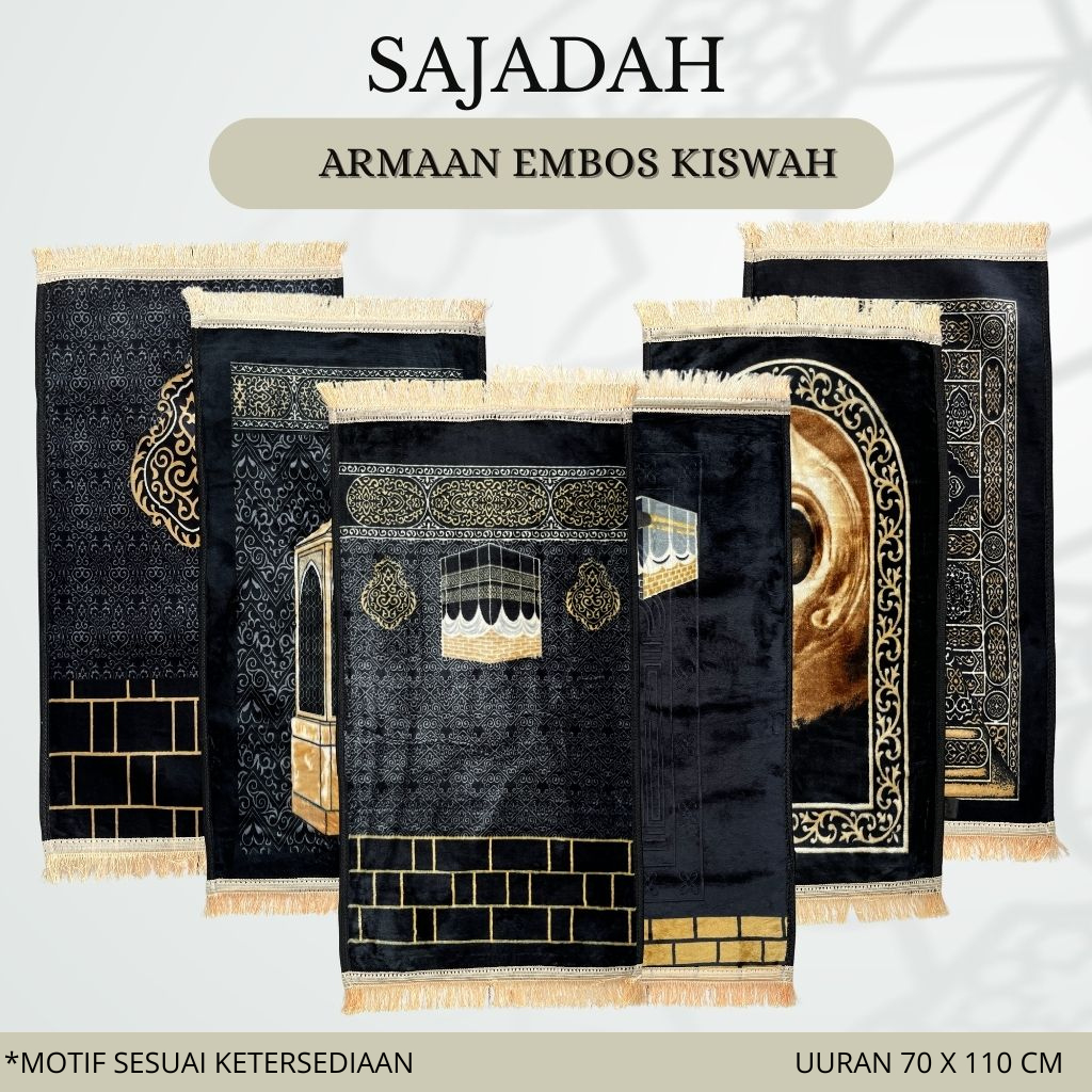 SAJADAH EMBOS KISWAH - SAJADAH TEBAL ANTI SLIP JUMBO - SAJADAH RUMAH MOTIF TEBAL ANTI SLIP