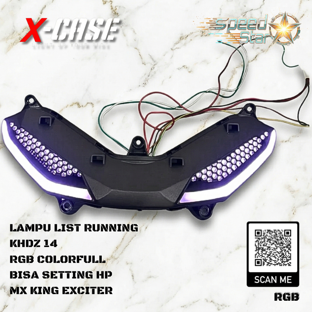 Lampu MX King Lebih Keren RGB KHDZ14 X Case + Alis Running RGB Mode Plug & Play