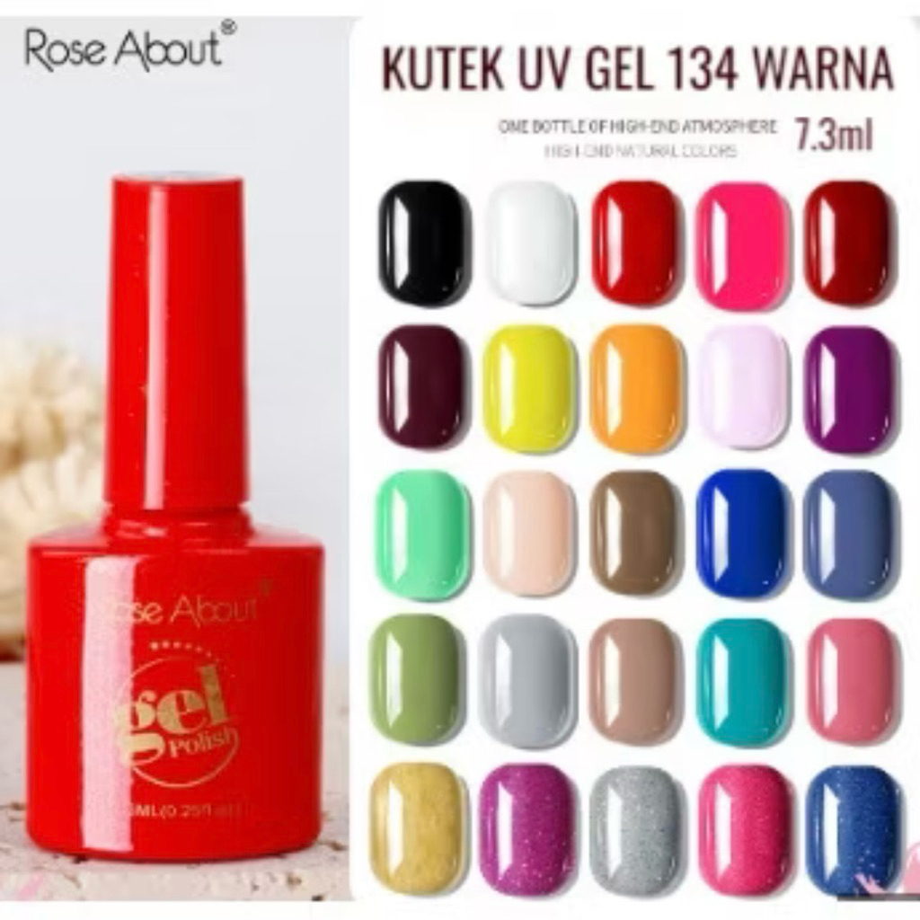 NAIL GEL POLISH UV TERMURAH ROSE ABOUT Soak Off LED Gel Nail polish / Kutek UV Premium Gel Halal Cat