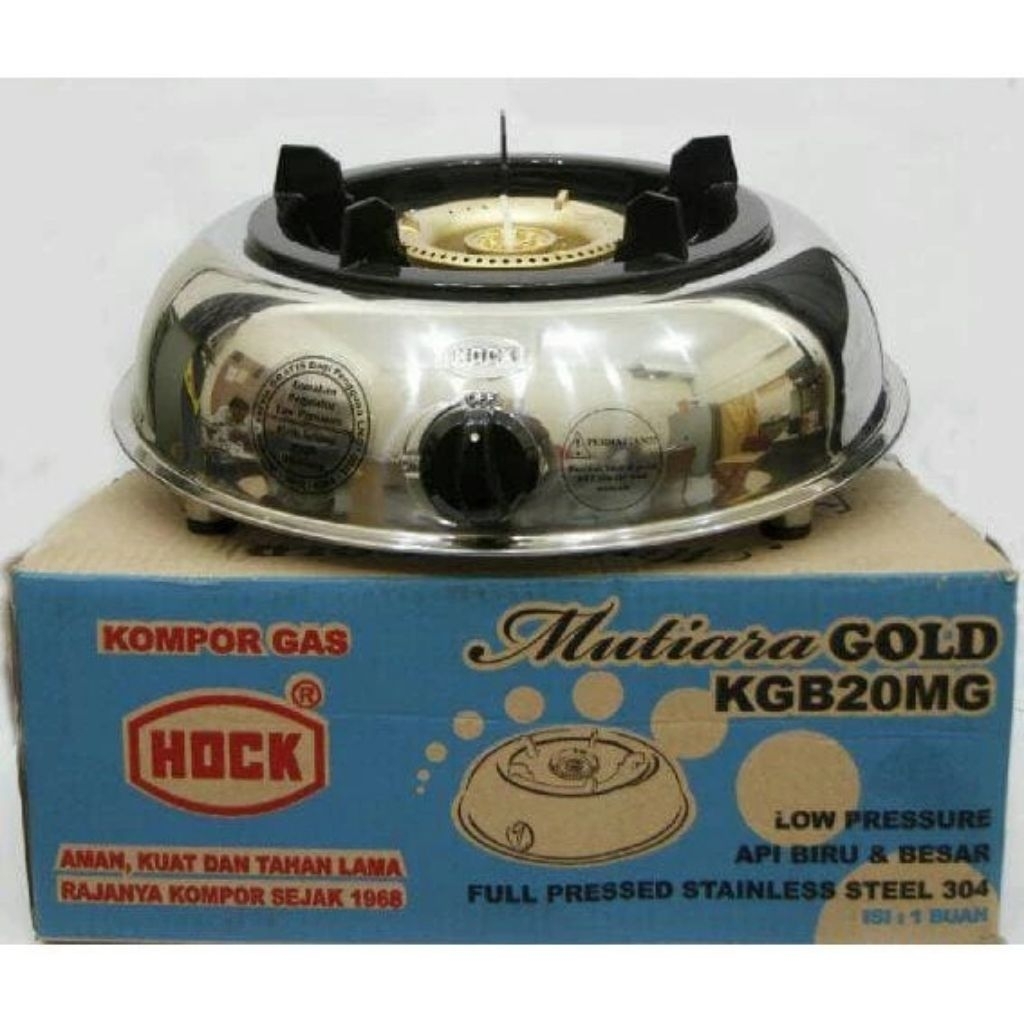 HOCK Kompor Gas Stainless 1 Tungku 120 Mutiara Gold KGB20MG - KGB 20MG