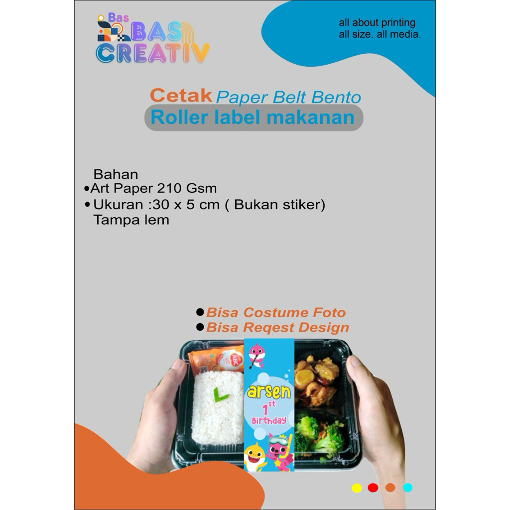 LABEL MAKANAN , PAPER BELT BENTO ULANG TAHUN DAN PRODUK MAKAN