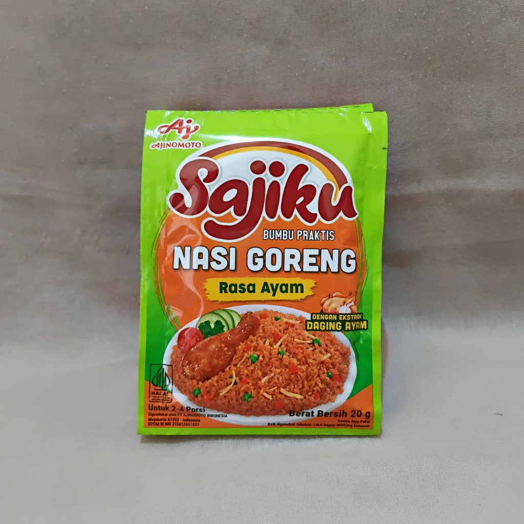 [1 Renceng] Bumbu Nasi Goreng Sajiku Rasa Ayam 20g Isi 10pcs - Praktis, Rasa Asli, Tanpa Bumbu Tamba