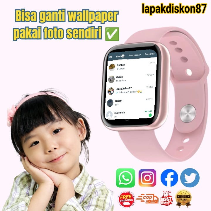 Jam Tangan Pintar Anak Pria Wanita Dewasa Smartwatch Terbaru Olahraga Sensor Detak Jantung Monitor K