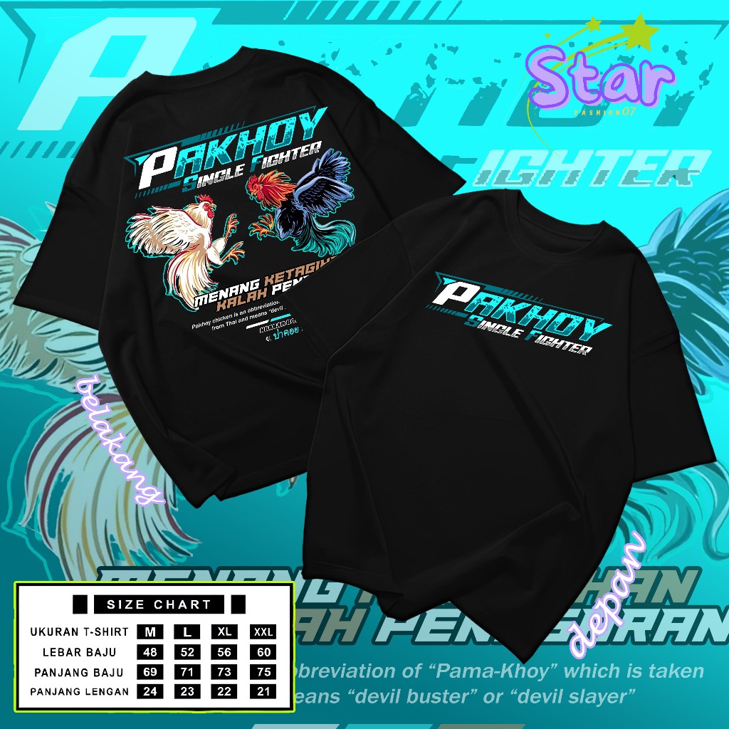 Kaos Ayam Petarung Thailand Pama Packoy Bangkok Jago - Baju Ayam Aduan Single Fighter Menang