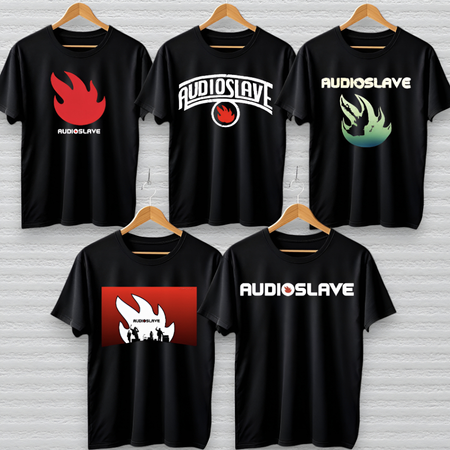 OMERTA Baju Kaos Musik Band AudioSlave - Baju Kaos Pria wanita Kain Katun Premium Cotton Combed 24s 
