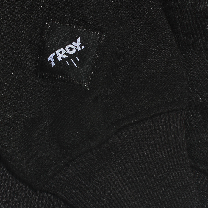 Troy Company Sweater Crewneck Half Zipper Black Bold Italic - Half Zip Pria Hitam HZ 2535