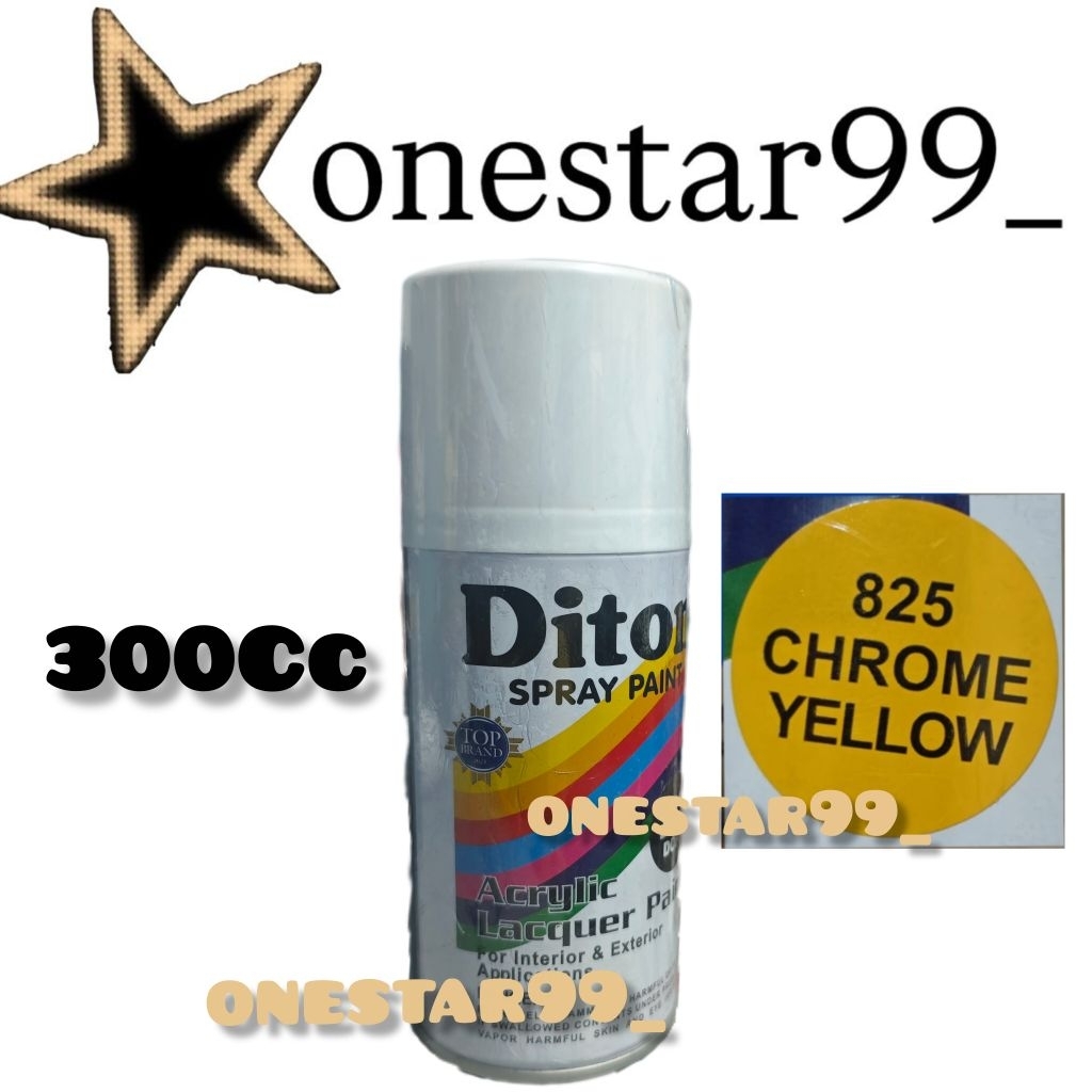 Pilok Pilox Pylox Cat Diton Chrome Yellow 825 Kuning Glossy Mengkilap Spray Paint 300cc