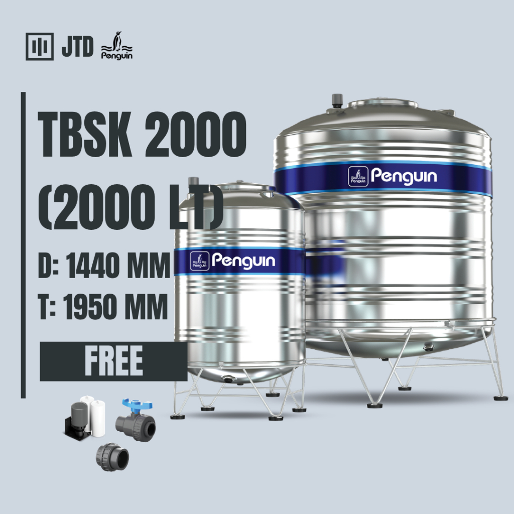 Toren / Tandon / Tangki Air Penguin Stainless 2000 Liter - TBSK 2000